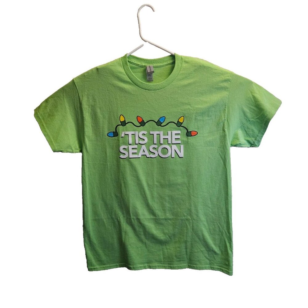 ‘TIS THE SEASON” BLUE SS CHRISTMAS T SHIRT SIZE LARGE